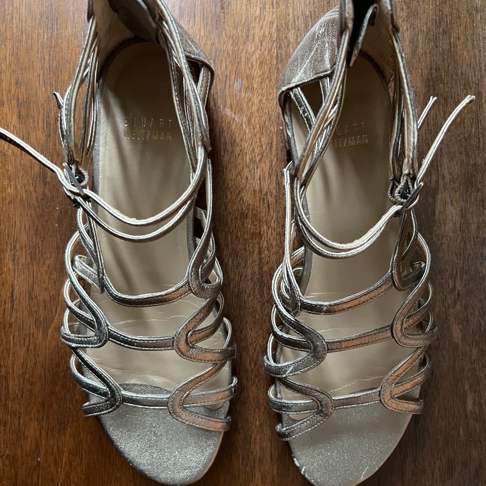 Gold Leather Gladiator Sandals